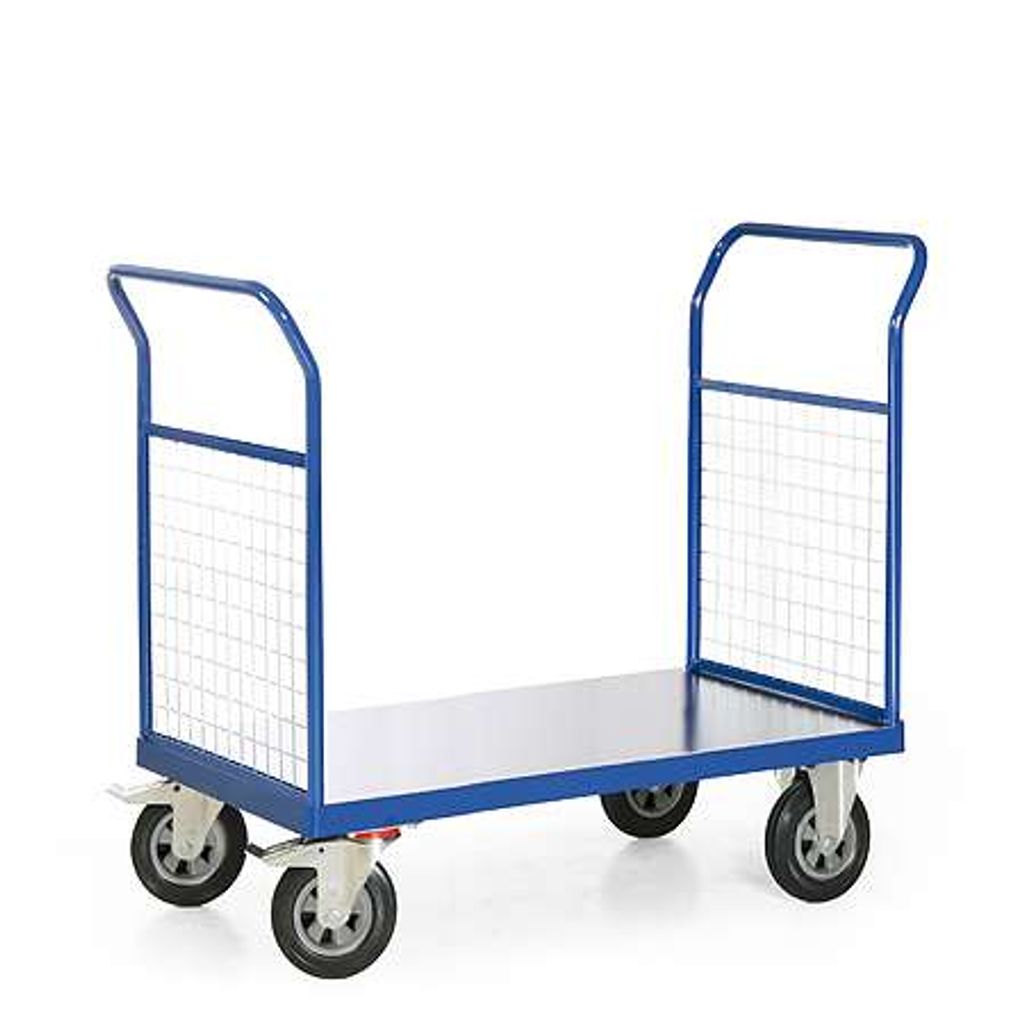 Protaurus Plattformwagen F600 mit 2 Gitter- Stirnwänden ohne Bordkante 1200x800mm