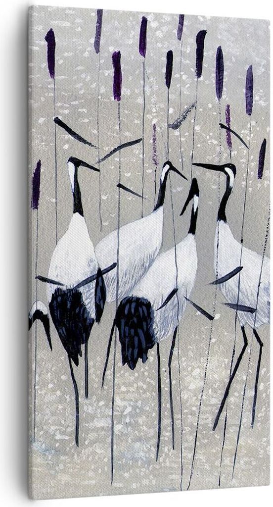 Bild auf Leinwand - Leinwandbild - Vogel Natur Wasser - 55x100cm - Wand Bild - Wanddeko - Leinwanddruck - Bilder - Kunstdruck - Wanddekoration - Le...
