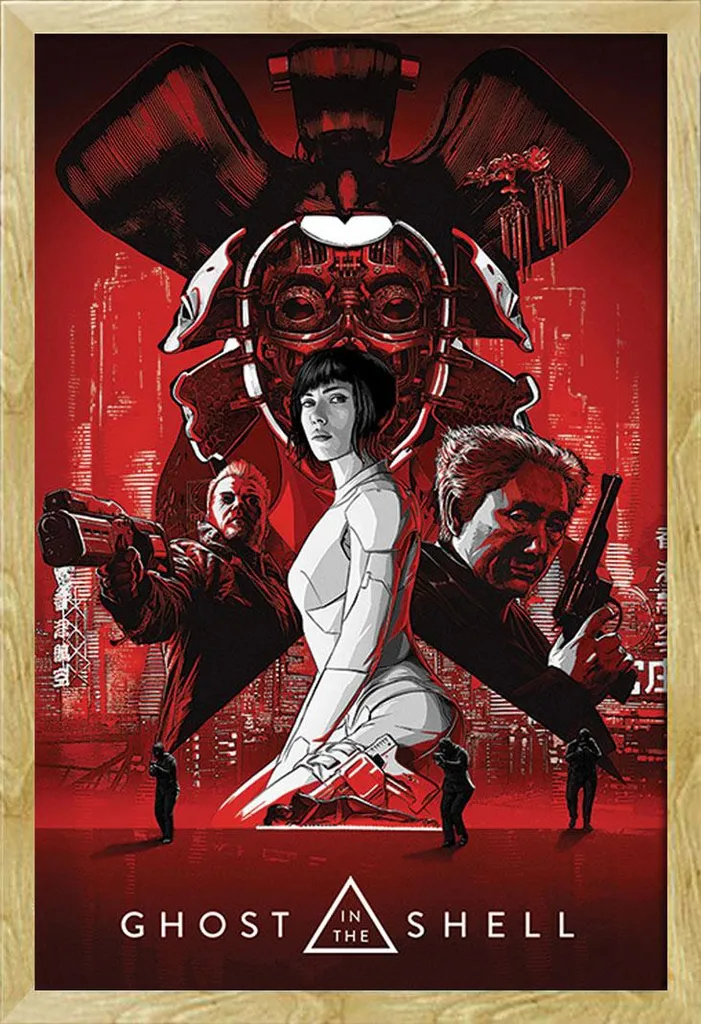 Quadro Design Ghost In The Shell Rosso Cornice Shinsuke Faggio - 1