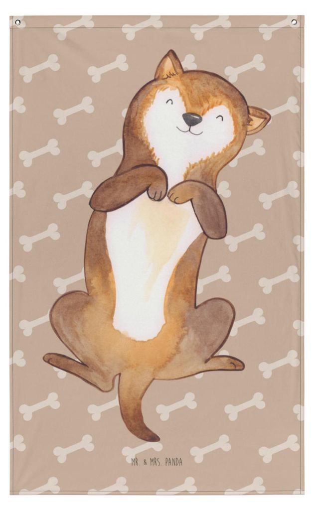 Mr. & Mrs. Panda Wandbild Hund Streicheln - Hundeglück - Geschenk, Tapestry, Wandtuch, Hängedeko, Wandteppich, Gobelin, Süß, Sprüche, Hunde, K...