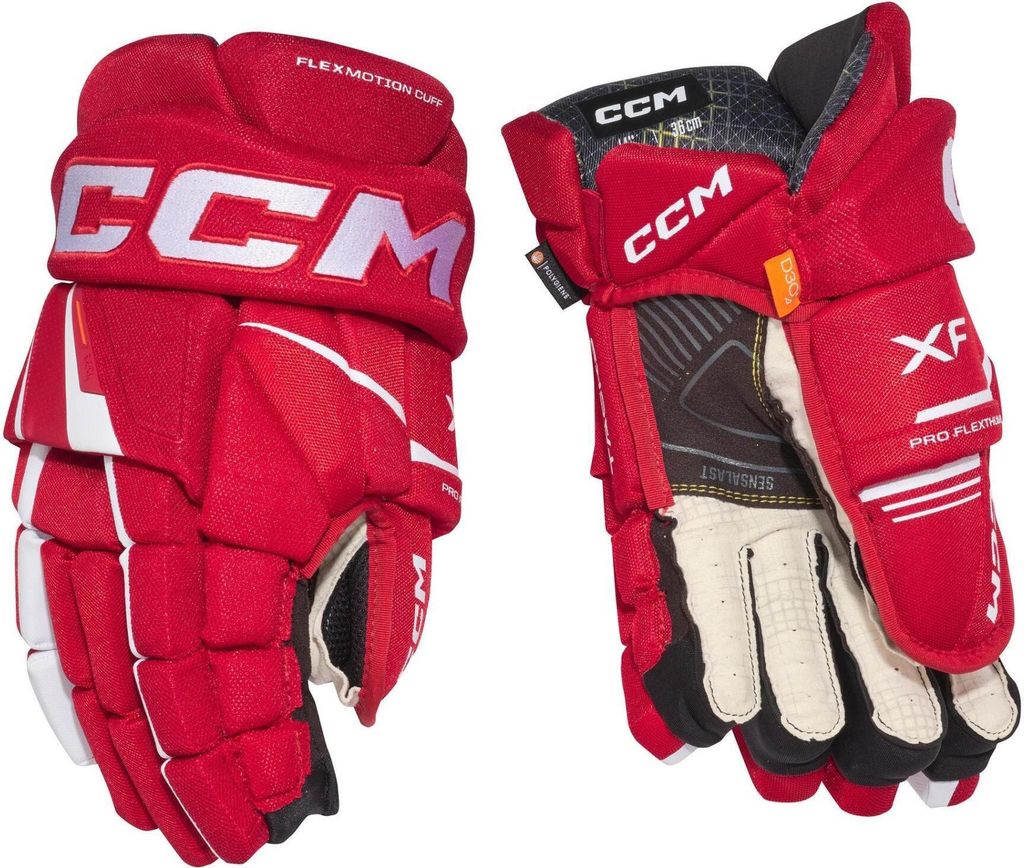 Handschuhe CCM TACKS XF Senior rot/weiss 15 Zoll