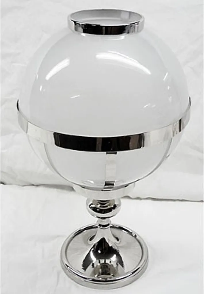 Chandelier lanterne vintage en laiton et verre forme boule 41cm