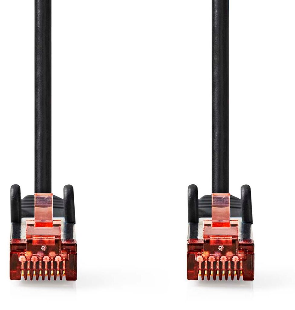 Nedis CAT6-Netzwerkkabel - RJ45 Stecker - RJ45 Stecker - S/FTP - 1.00 m - Rund - LSZH - Schwarz - Label