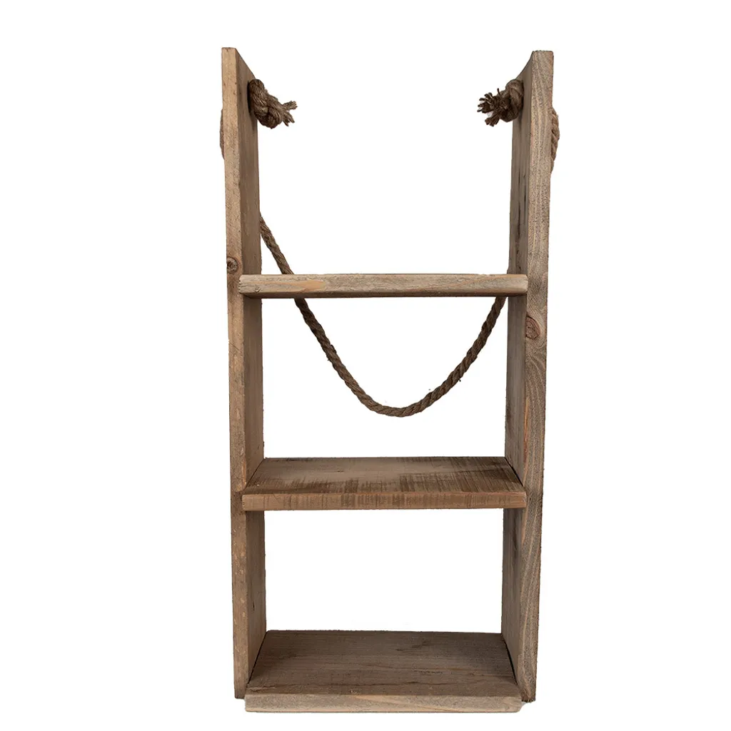 Scaffale Parete 28x16x59 cm Clayre & Eef Legno Marrone Design Retro