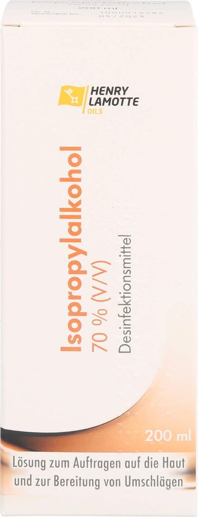 Isopropylalkohol 70% V/v Henry Lamotte 200 ml Produktbild 
