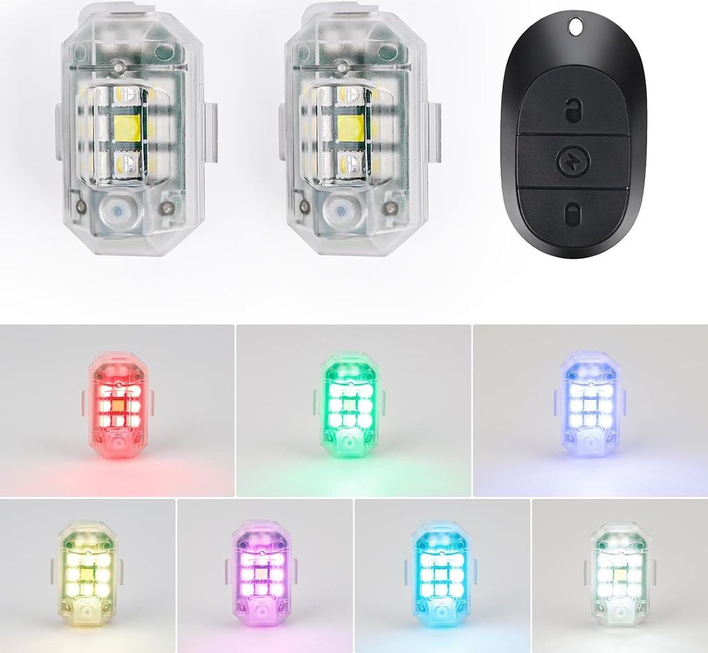 Strobe Drone Light 7 Farben LED Drohne Blitzlicht mit Fernbedienung Drone Blitzlicht USB Aufladung Drohnen Antikollisionslichter LED Flugzeug