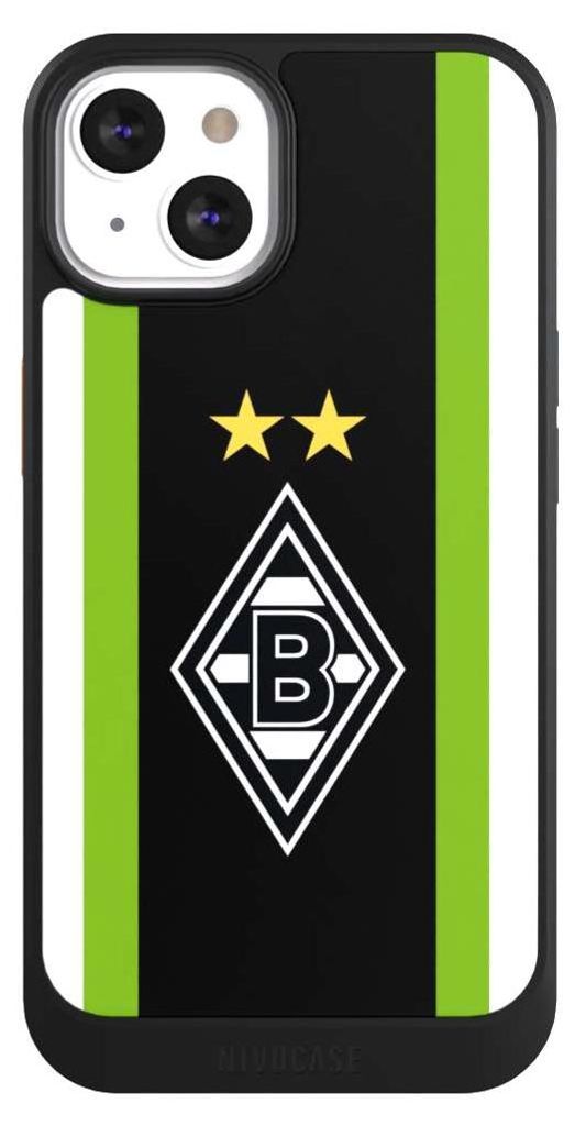 NIVOCASE Hülle für Apple iPhone 13 Handyhülle NIVOcore Case Schwarz Borussia Mönchengladbach Gladbach Logo