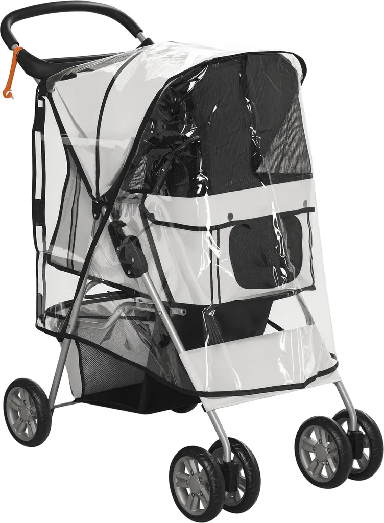 Poussette Buggy pour Chien Agé ou Chat en Balade avec Protection de Pluie