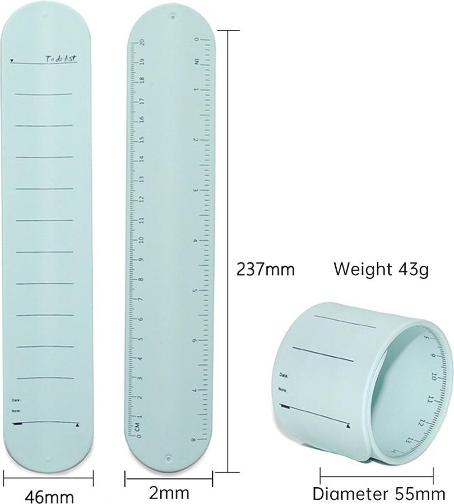 Wearable Notepad Silikon Memo Wrist Band Reminder Bracelet Waterproof to Do List Stap and Ruler Erasable with Oil-based Pen Gift for Nurse Vet Tech...