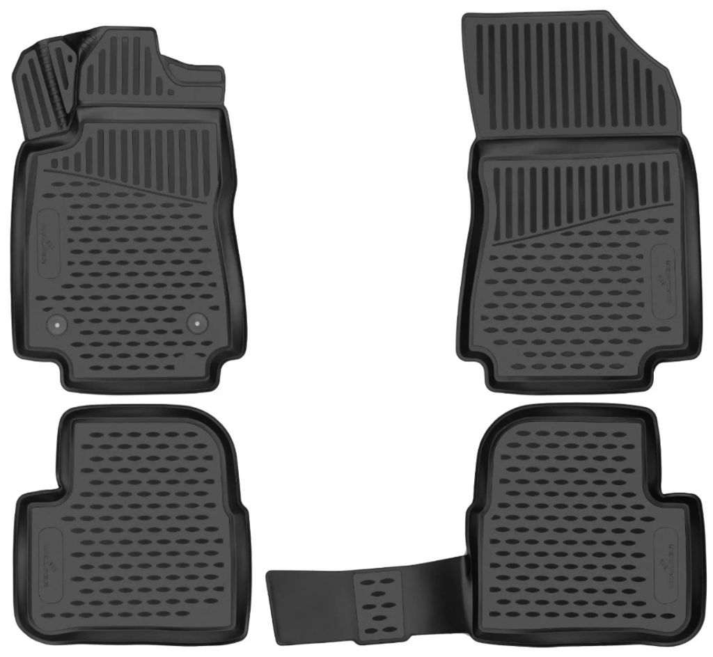 WALSER XTR Gummi Fussmatten Auto für Citroen C3 3 (SX) 07/2016-2024, 100% passgenaue Auto Fußmatten, robuste Universal Fußmatte Auto, Gummimatte...