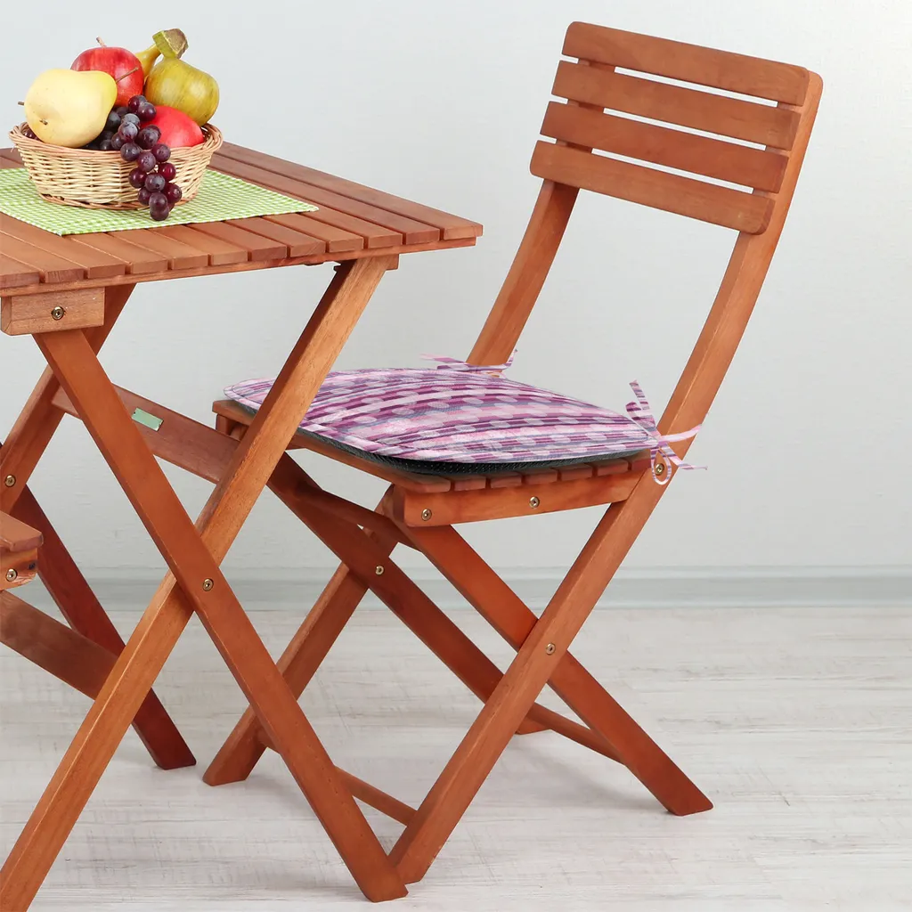 ABAKUHAUS Set 12 Cuscini Sedie 40x40 Impermeabili Blu e Rosa - 2