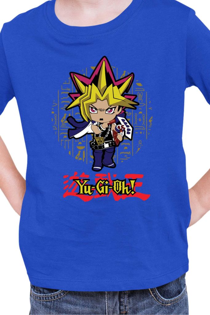 Kinder T-Shirt Japan Manga Anime Comics Yu Gi 023, / Blau