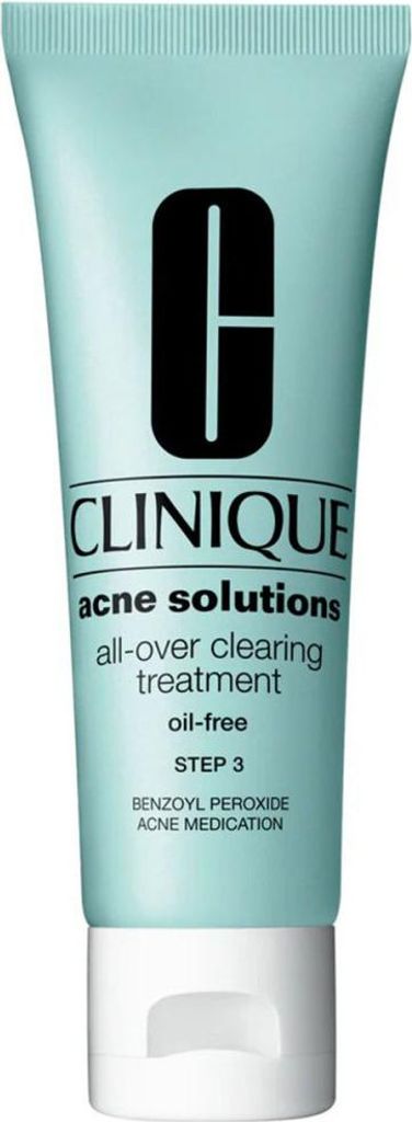 A tube of Clinique acne solutions all-over clearing treatment.