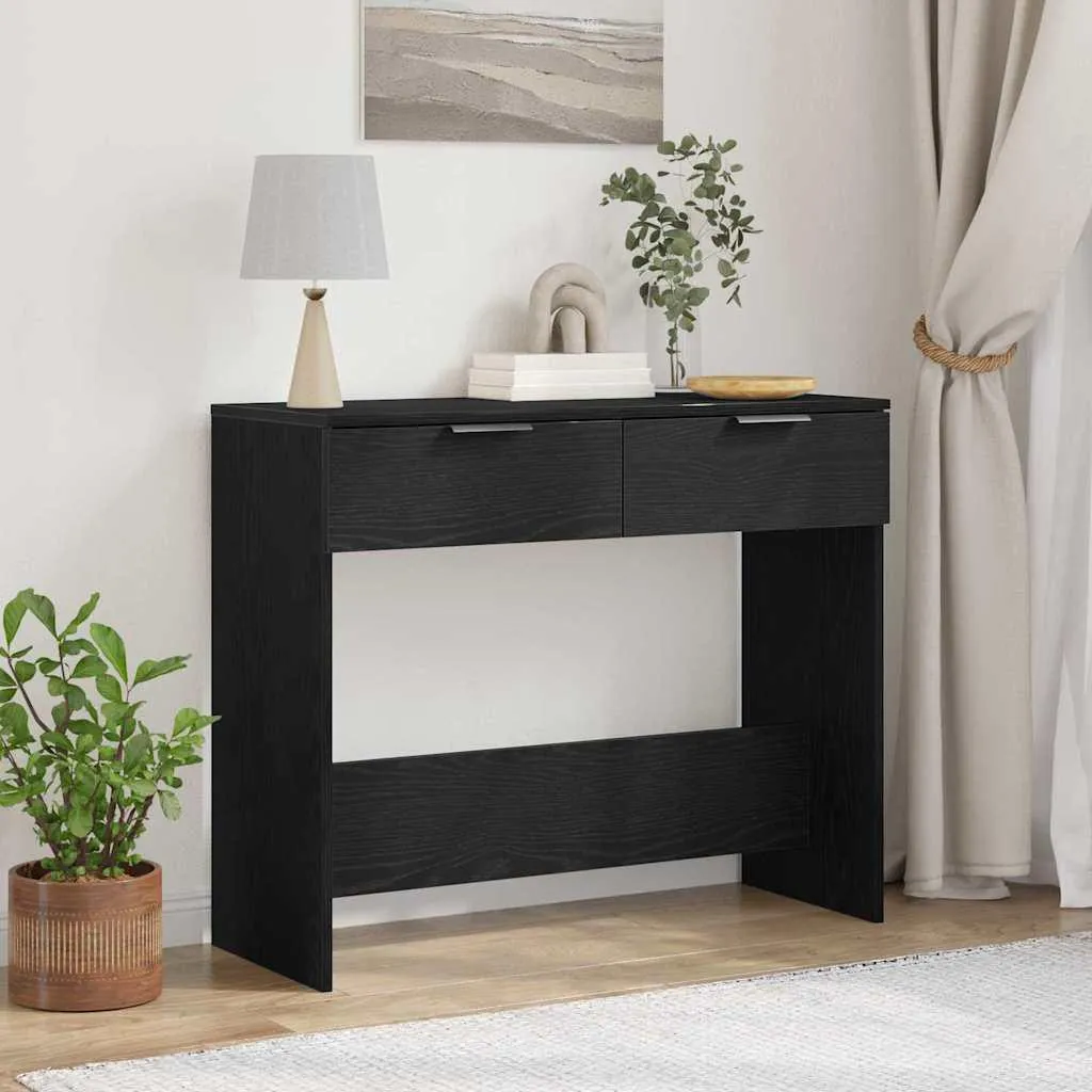 Consolle Ingresso Rovere Nero 90x36x75 cm Elegante Hommie4317086