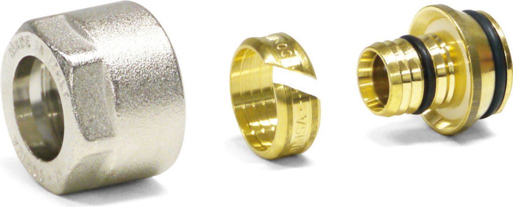 Klemmverschraubung - Klemmringverschraubung für Verbundrohr - 3/4", Größe 16x2