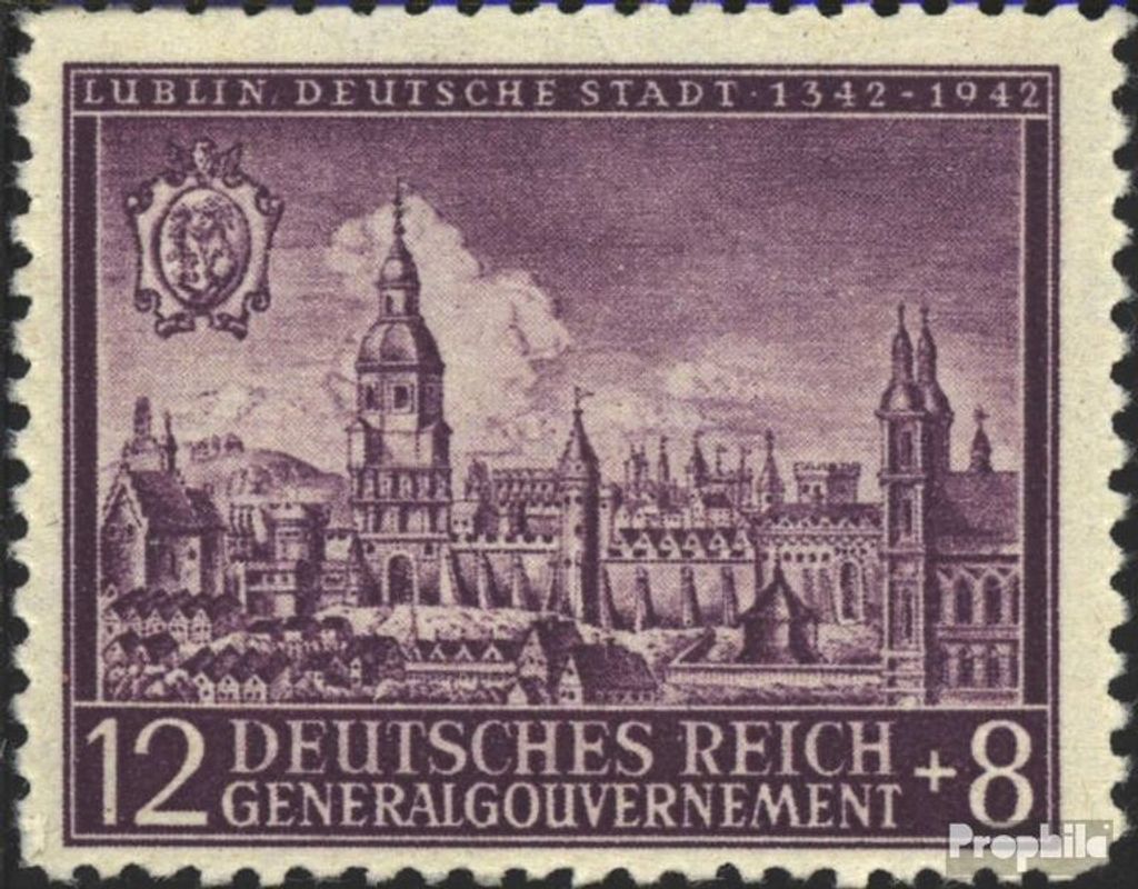 Briefmarken Generalgouvernement 1942 Mi 92 postfrisch Stadt Lublin