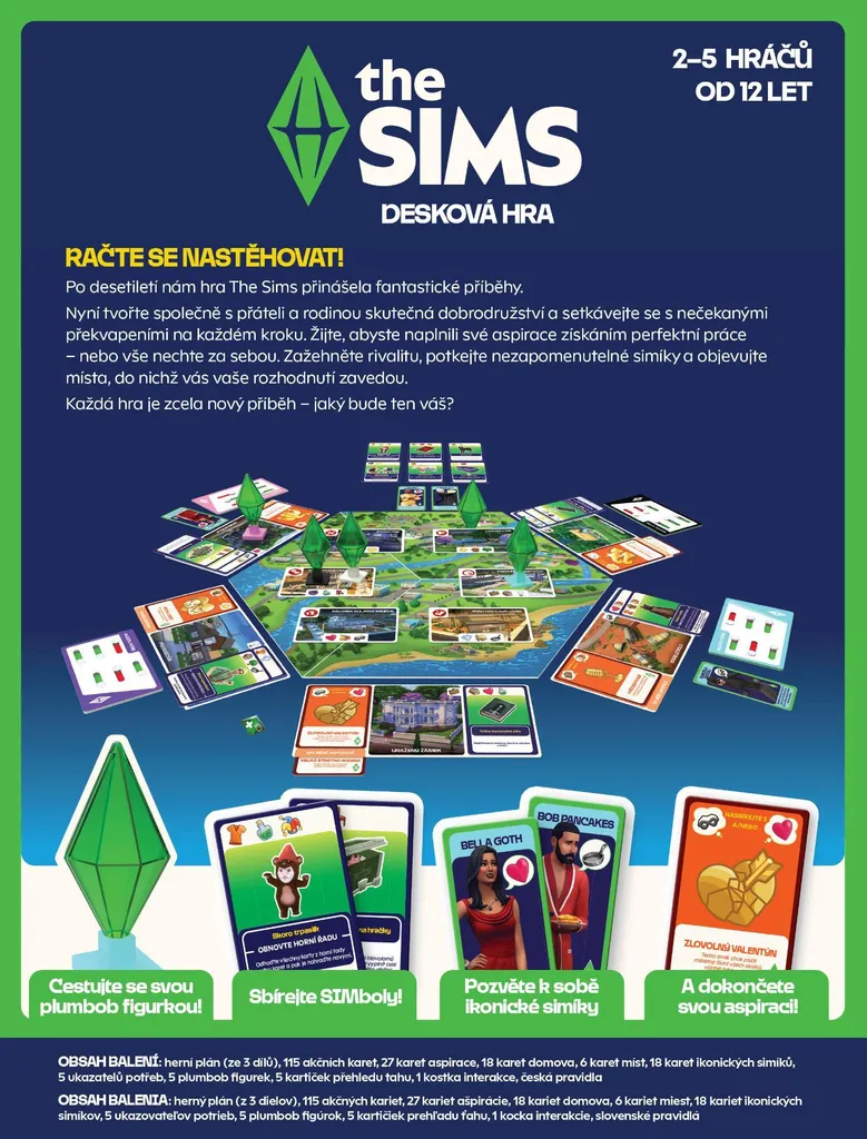 Asmodee Les Sims Jeu de Plateau République Tchèque Edition Originale