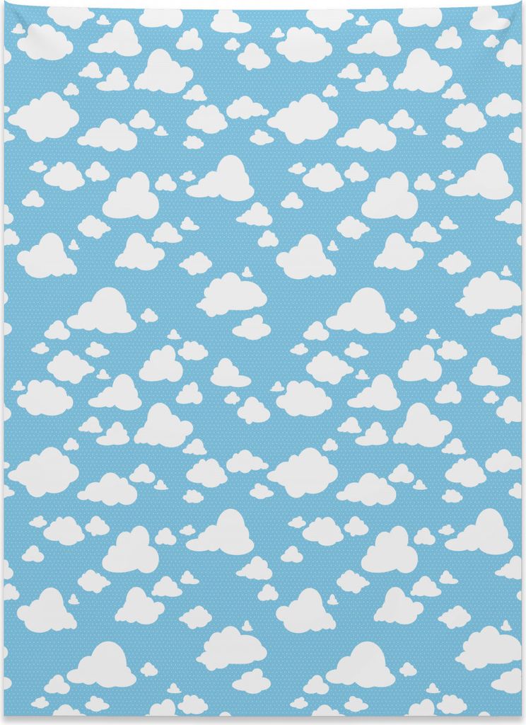 Abakuhaus Blau Wandteppich, Klares Sommer-Himmel-Muster aus Weiches Mikrofaser Stoff Kein Verblassen Klare Farben Waschbar, 110 x 150 cm, Himmelbla...