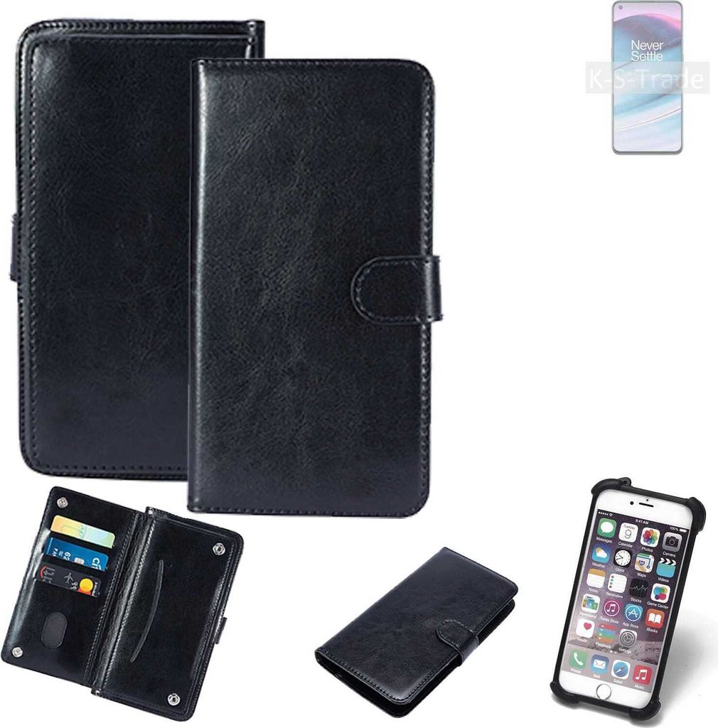 K-S-Trade 360° Hülle kompatibel mit OnePlus Nord N20 5G schwarz Kunstleder Case BookCase WalletCase Kunstlederederhülle Handyhülle, Rundumschutz