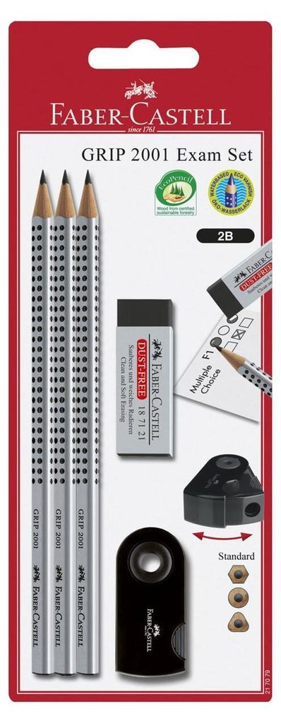 Zestaw ołówków Faber-Castell Grip 2001 217079 EXAM BK Zdjęcie produktu 