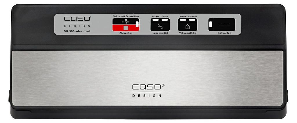 Caso VR 390 advanced, Schwarz, Edelstahl, -800 mbar, Produktbild 