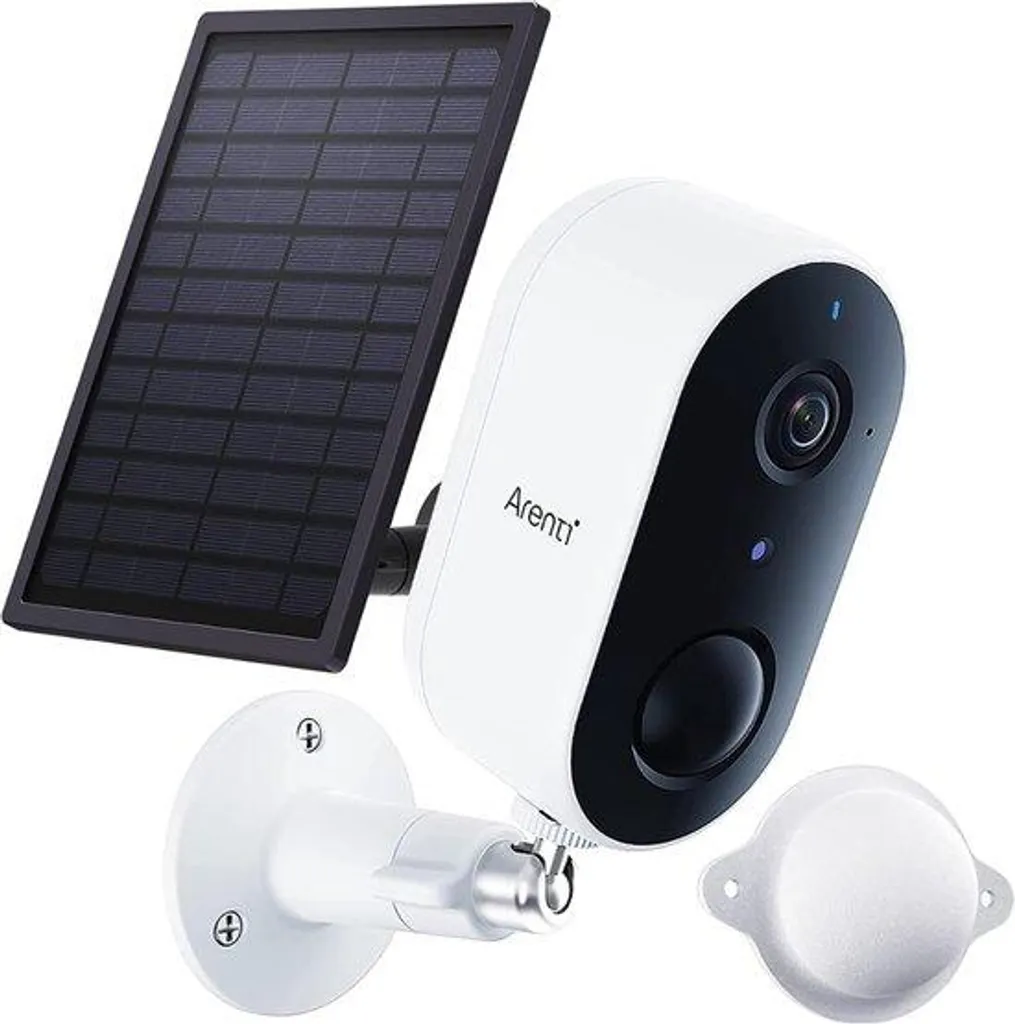 Caméra de surveillance solaire extérieure sans fil WiFi IP65 blanche