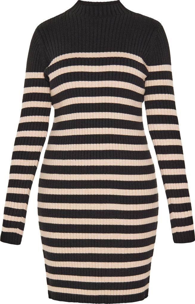 Mutha Damen Kleid - schwarz-beige, M/L