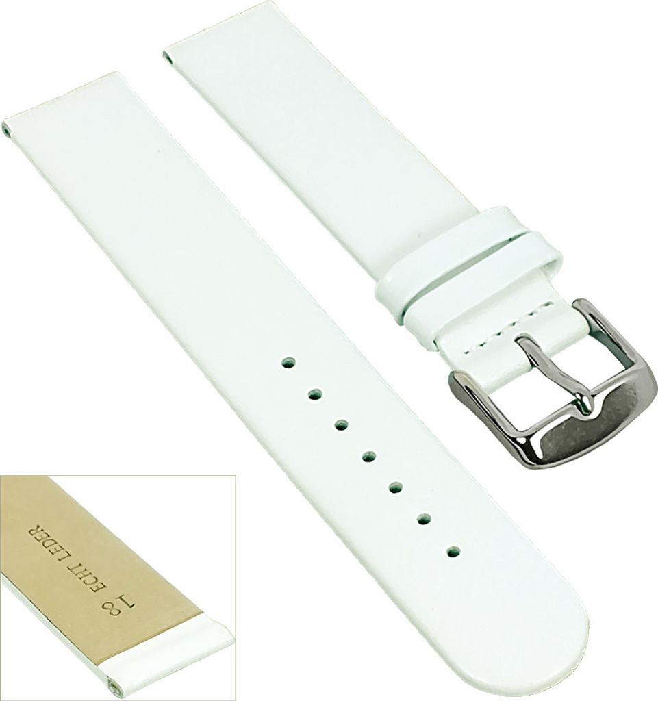 Minott Uhrenarmband Nappa Leder weiß ohne Naht 29657, Produktbild 