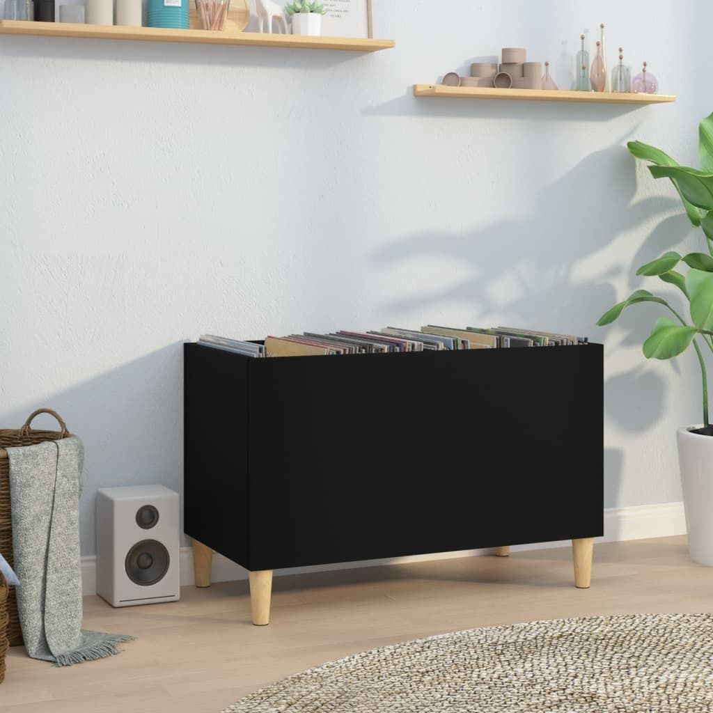 Plattenschrank Schwarz 74,5x38x48 cm Holzwerkstoff , CD- & DVD-Regale Design 2024