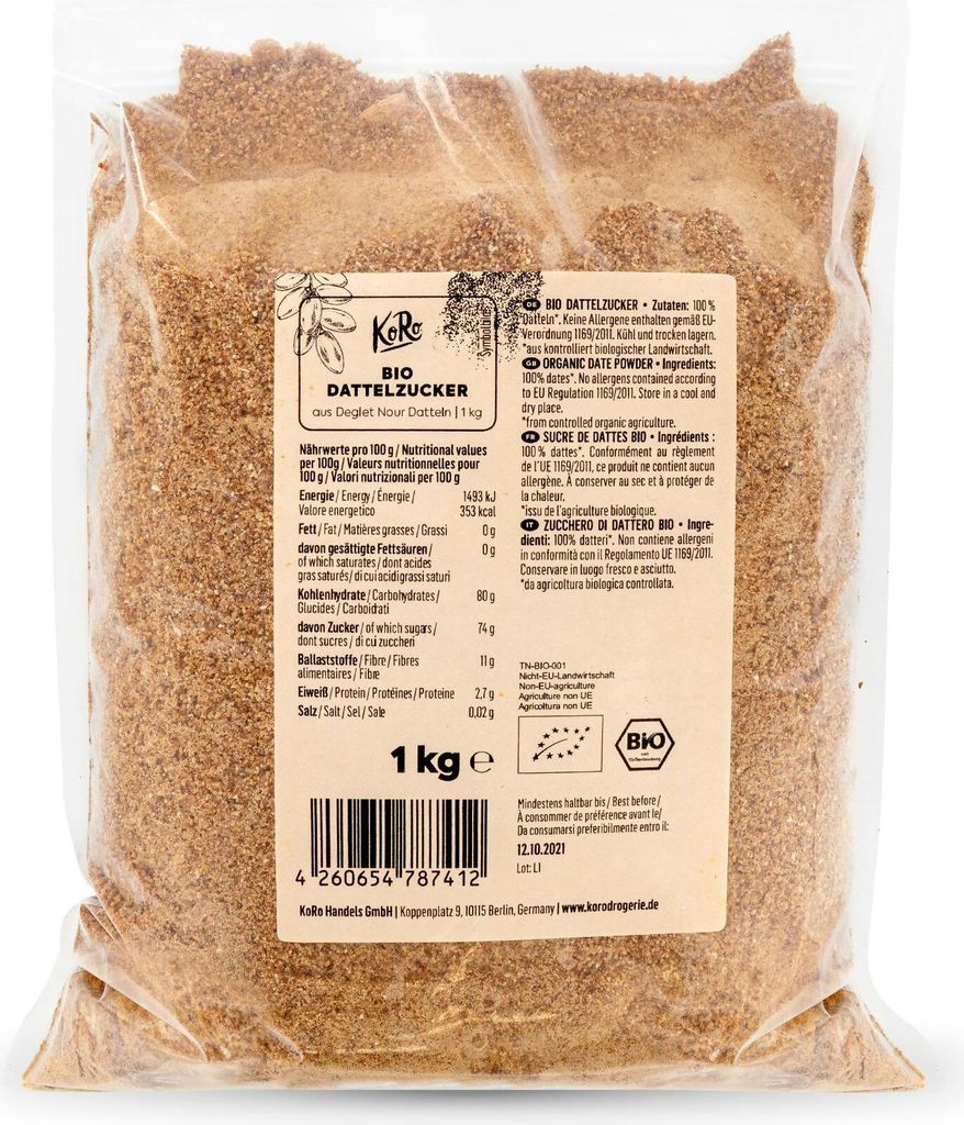 KoRo I  Dattelzucker 1 kg Produktbild 