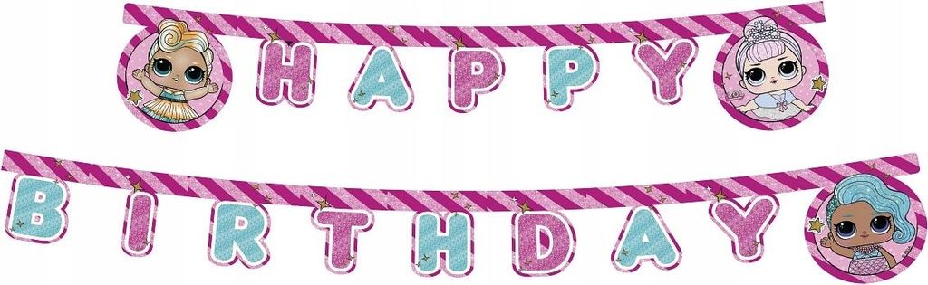 Happy Birthday LOL Glitterati-Banner, 210 cm Produktbild 