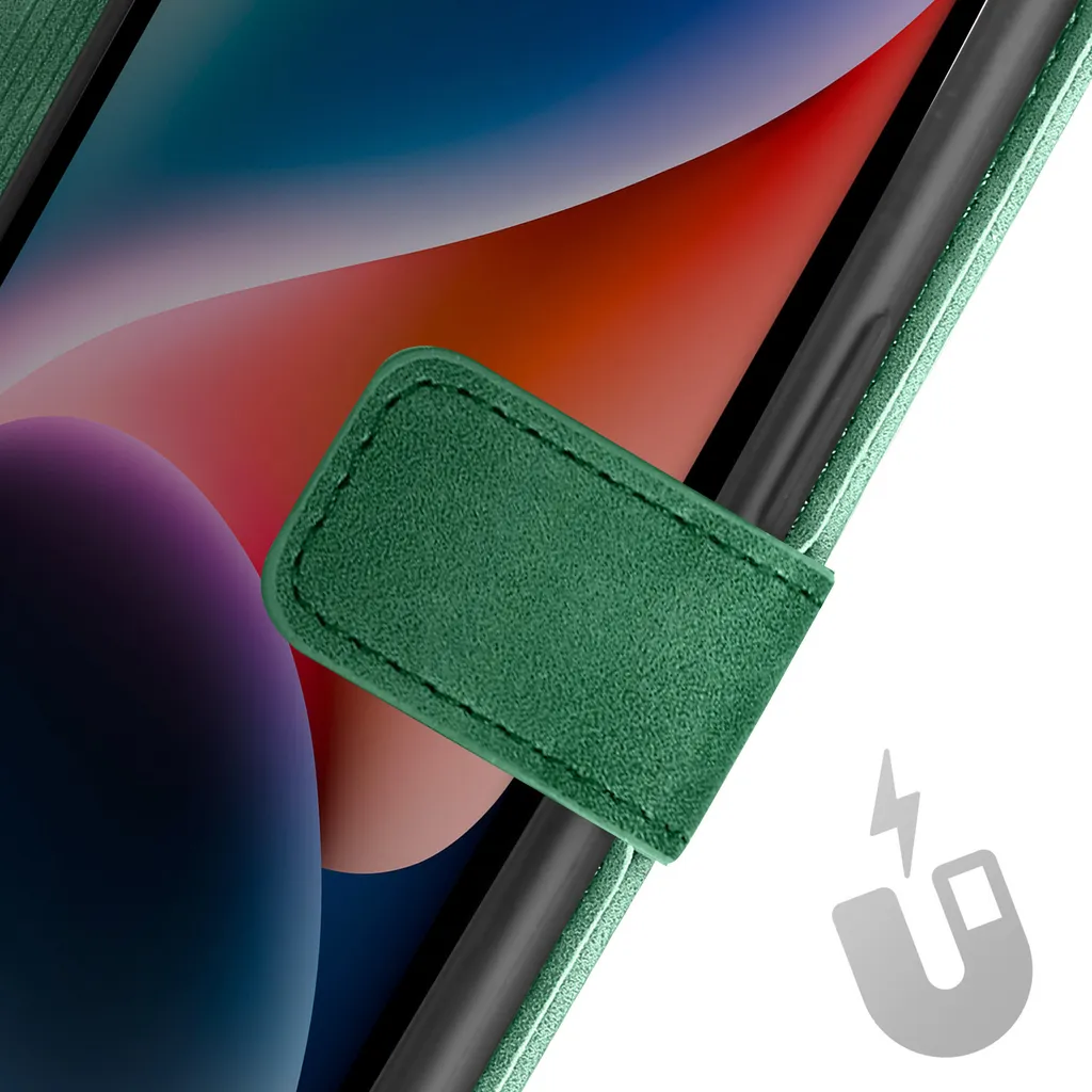 Custodia Libretto iPhone 14 Verde Soft Touch - Protezione Premium 360 - 6