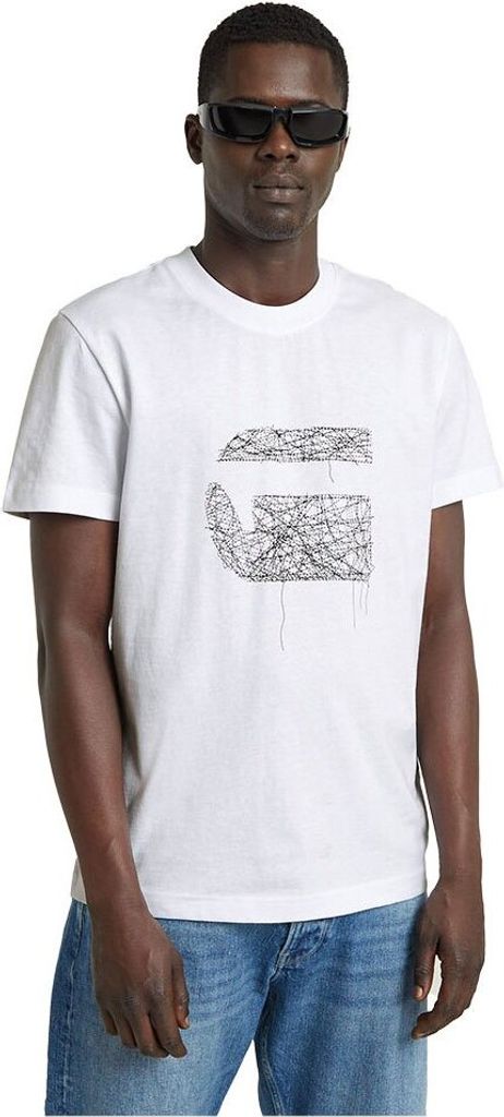 G-star Stitch Burger Kurzarm-t-shirt Weiß S Mann Weiß S