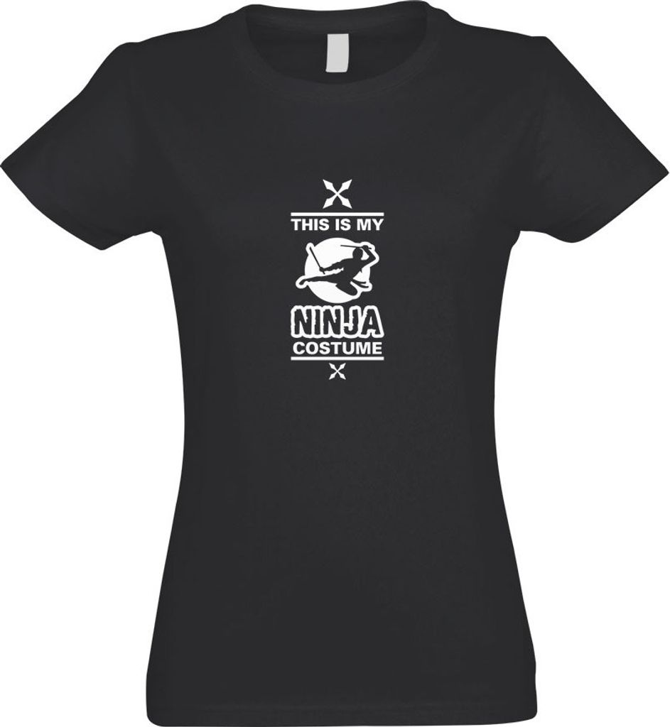 Kiwistar - T-Shirt tailliert - Damen - Graphit - This is My Ninja Costume - mit Motiv Bedruckt - Funshirt Design - Sport - Freizeit - Damen - M