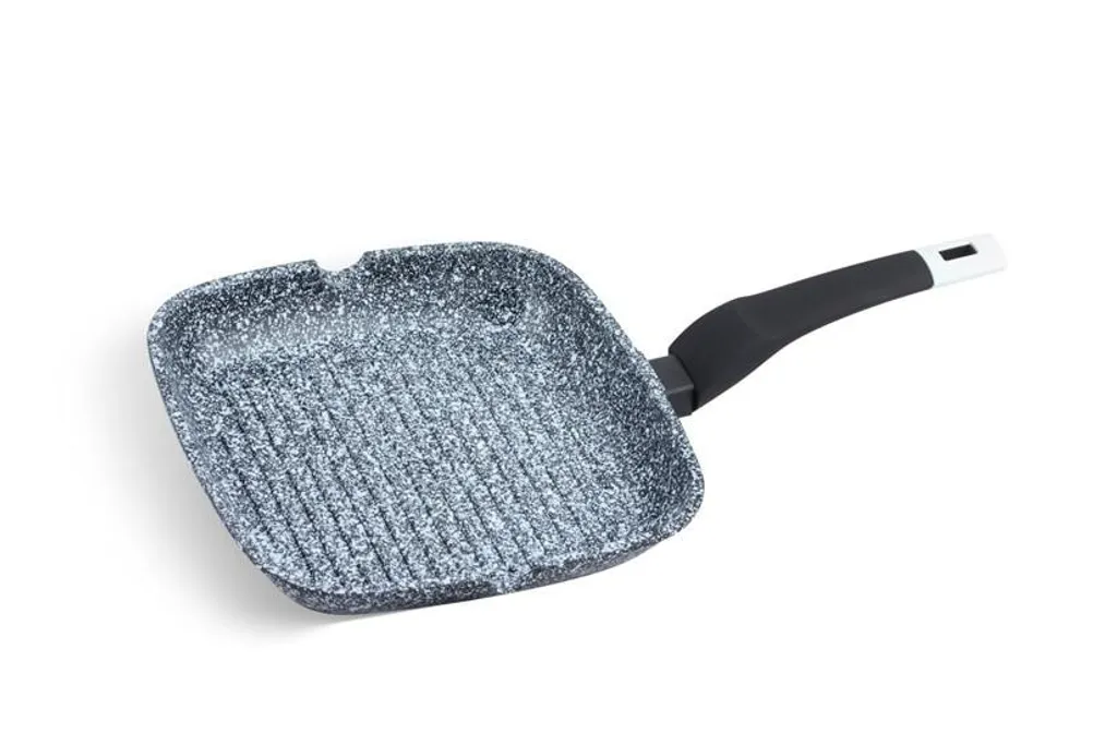 Bistecchiera 24x24 Induzione Ceramica - Padella Grill Antiaderente 3 Strati