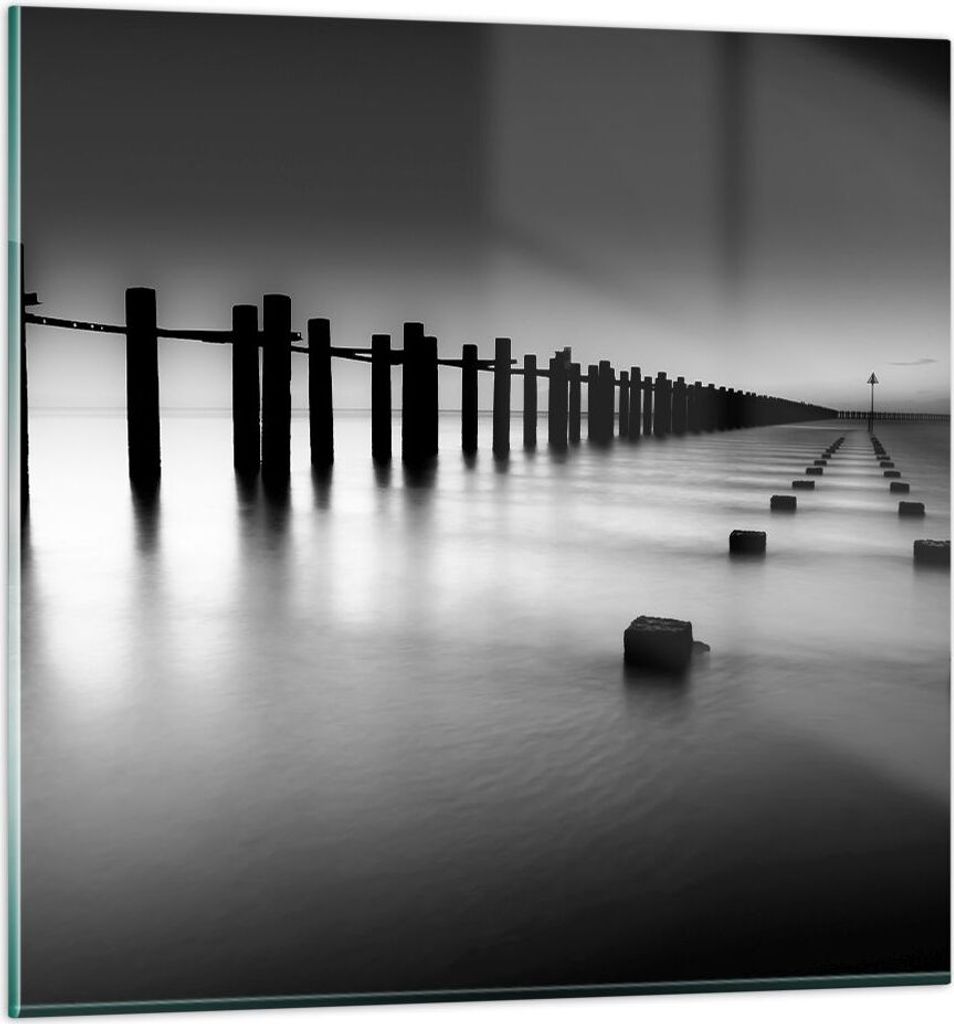 Bilder auf glas - Meer Ufer Ozean Horizont - 50x50cm - Glasbilder - Wandbilder - Kunstdruck - zum Aufhängen bereit - Wanddekoration aus Glas - Gla...