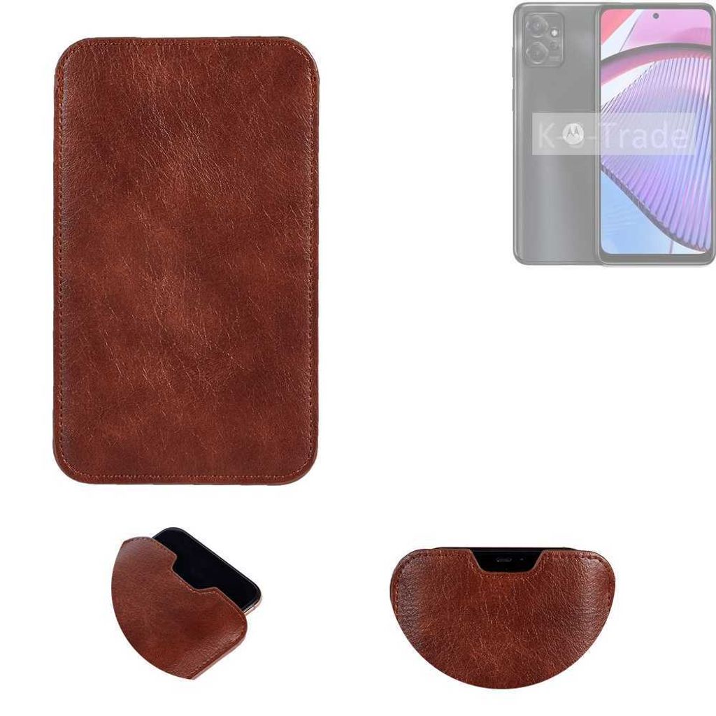 K-S-Trade Schutzhülle Handyhülle kompatibel mit Motorola Moto G54 5G Power Handytasche Kunstleder Sleeve in braun