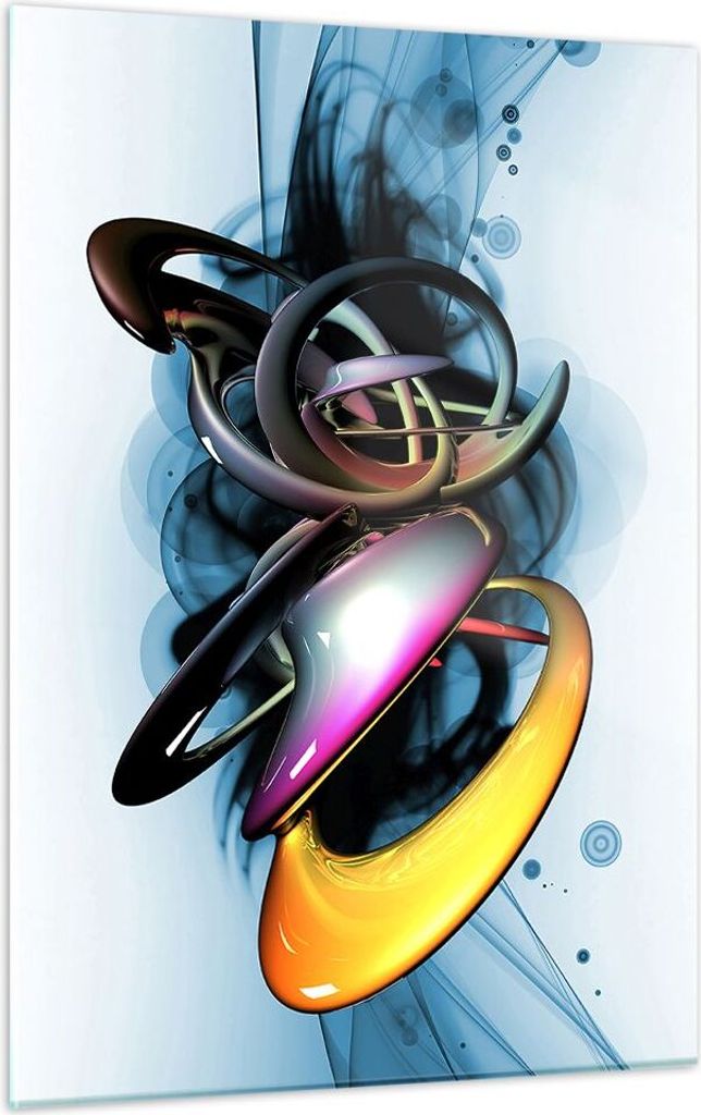 Bilder auf glas - Einteilig - Cyberspace Abstraktion Modell - 50x70cm - Glasbilder - Wandbilder - Bilder - Wanddekoration aus Glas - Glas Bilder - ...