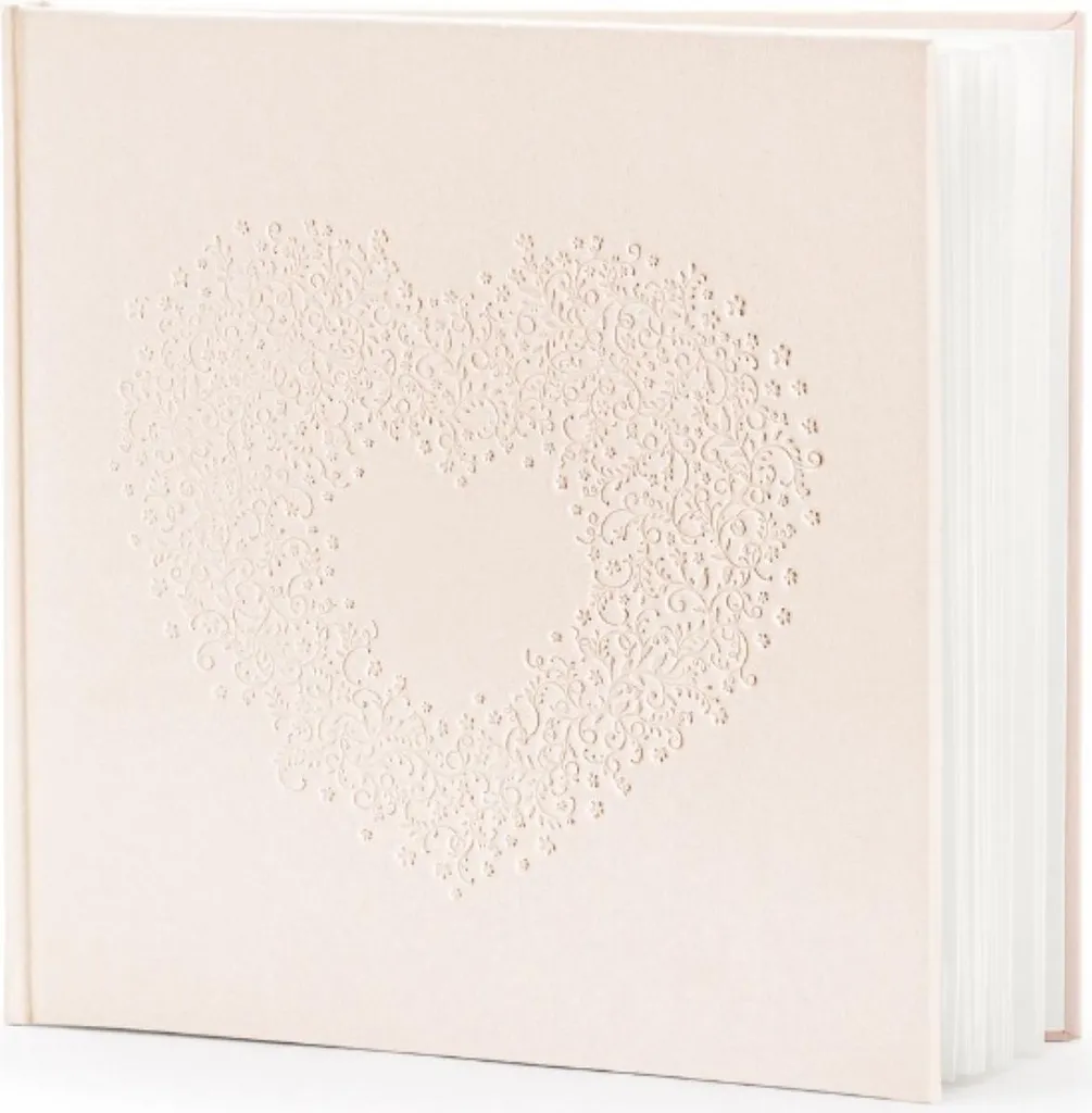 Livre d'or rigide rose clair coeur 20,5cm : ne perdez plus vos souvenirs