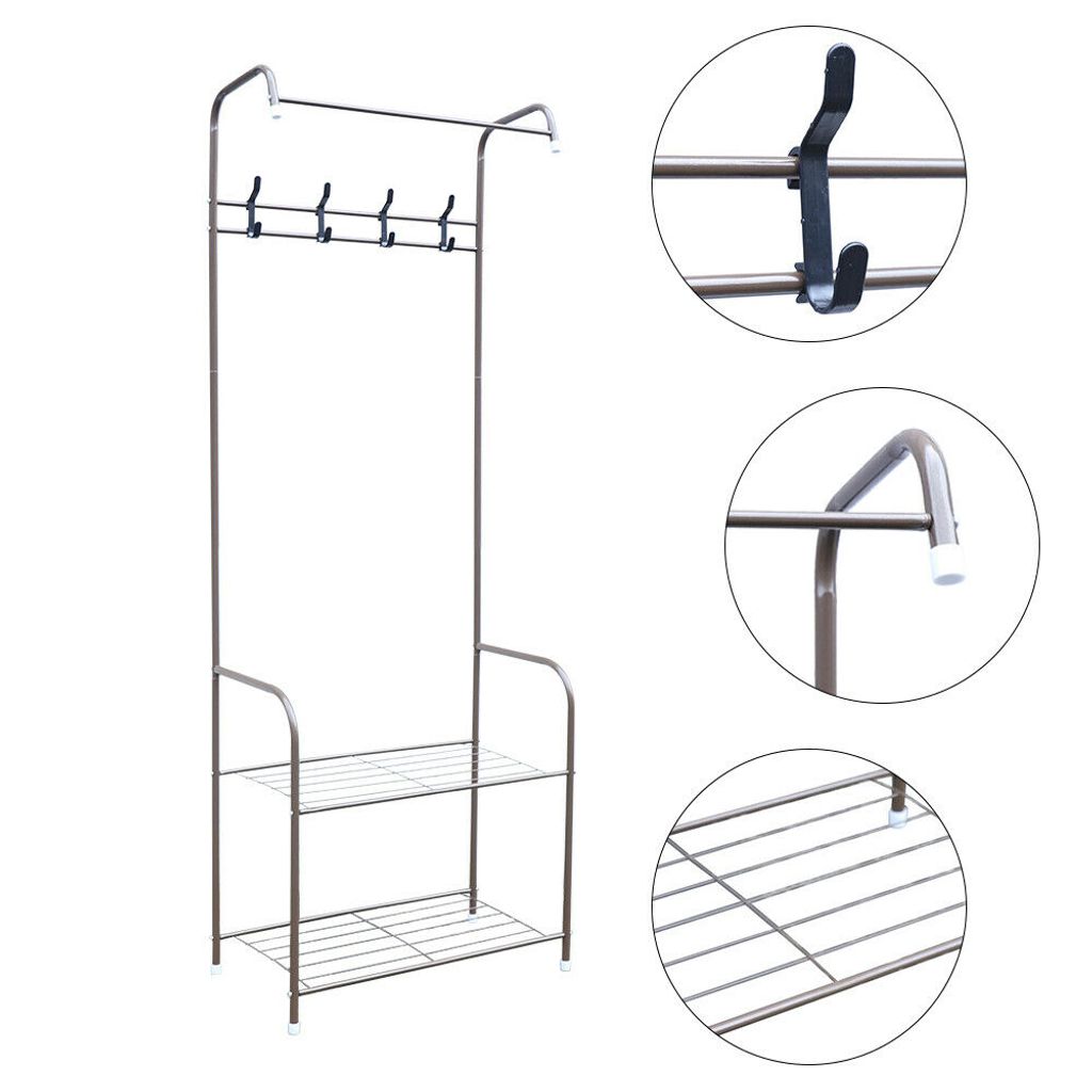 57cm kovový věšák na klobouky a kabáty Hak Shelf Obrázek produktu 