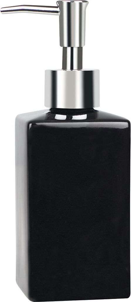 Spirella Seifenspender "Quadro" Porzellan Flüssigseifen-Spender 300ml Schwarz