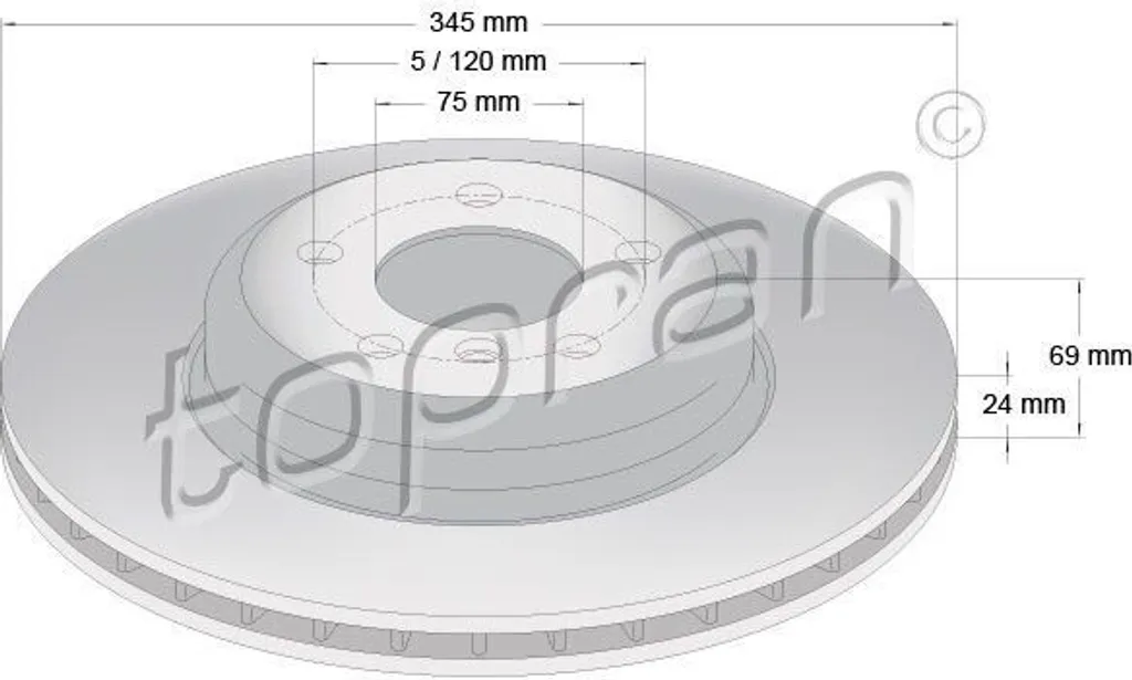 Disque de frein arrière pour Série 11 F11 et F06 TOPRAN Auto