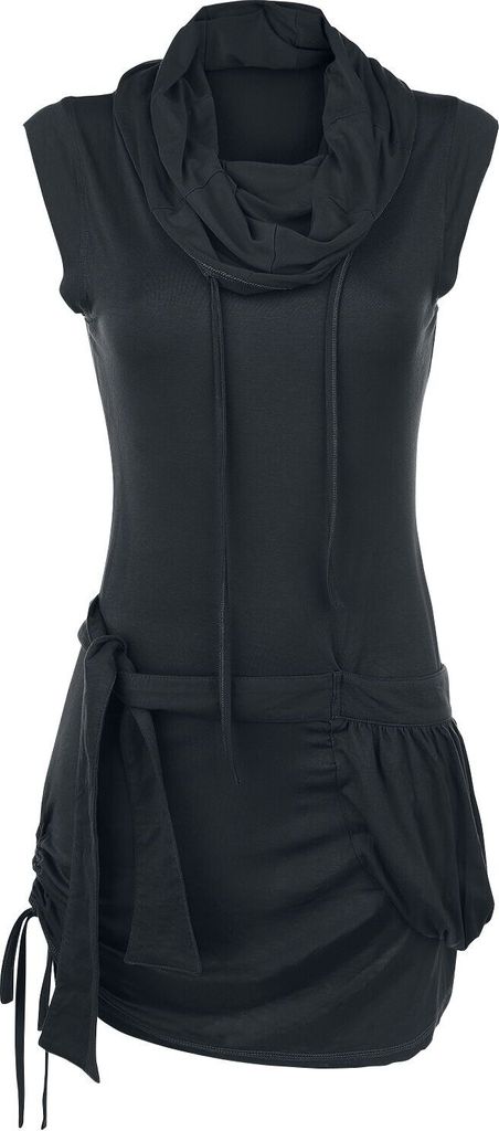 Forplay Damen schwarzes kurzes High-Neck Kleid XXL