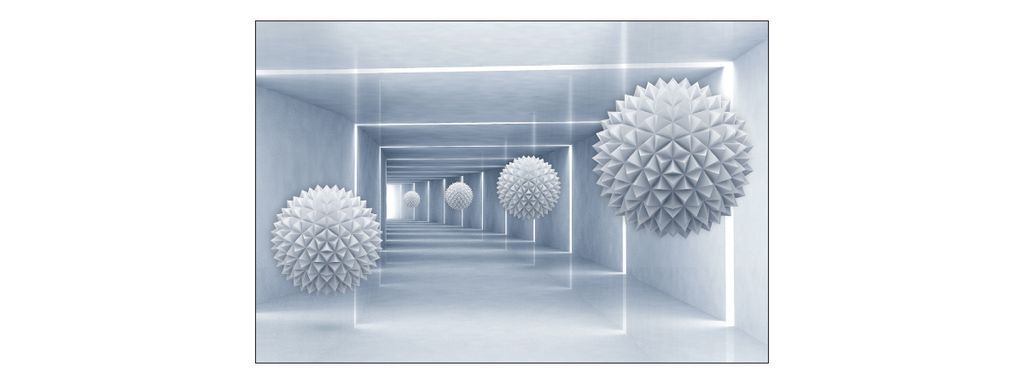 Muralo Fototapete 3D Effekt 135 (B) x 90 (H) cm Vlies Wand Tapete Kugeln Abstraktion 3D Optik Wohnzimmer Schlafzimmer moderne Wandbild