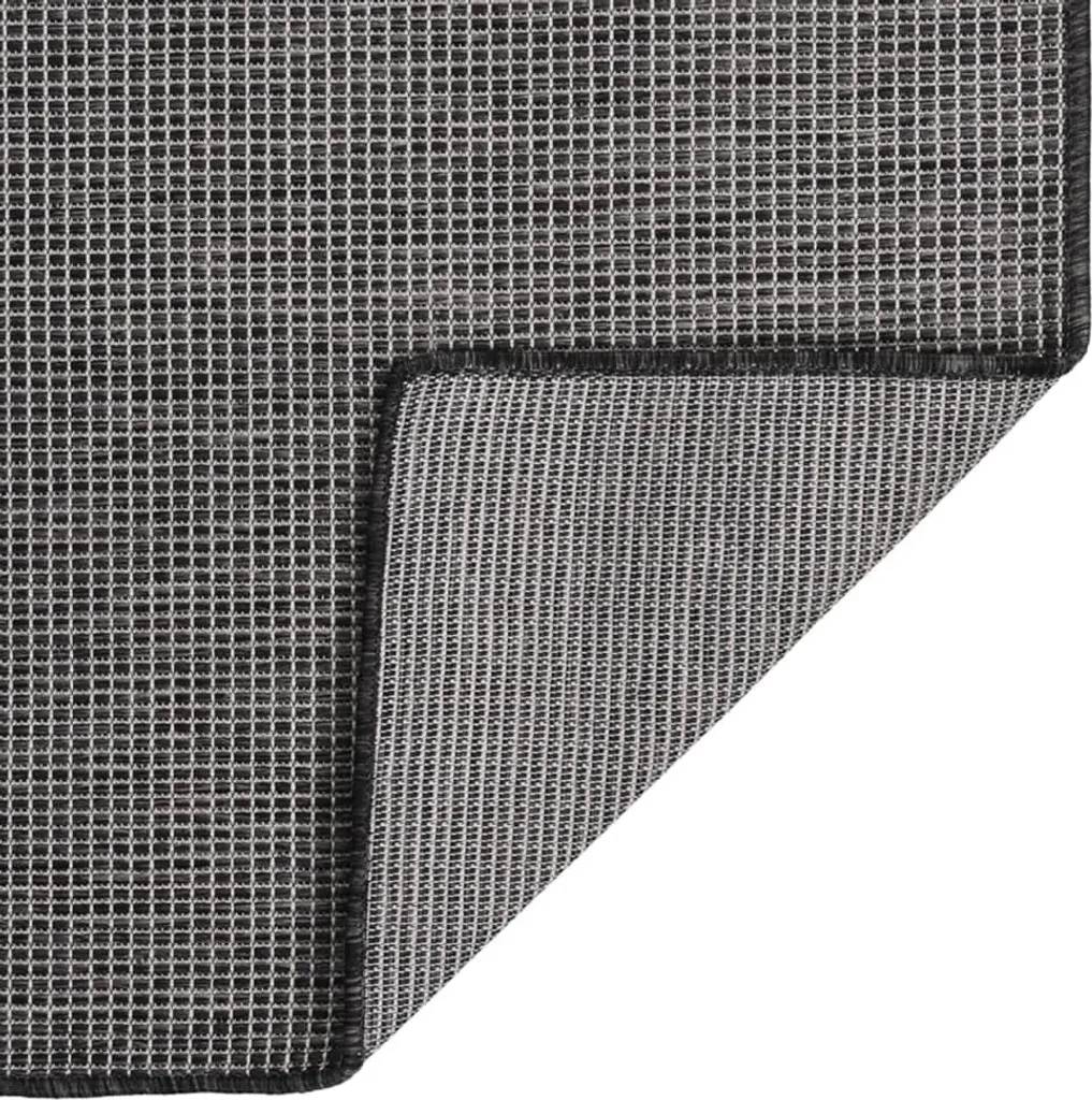 vidaXL Tapis d'extérieur Tissu Plat 140x200 cm Gris Anthracite Moderne