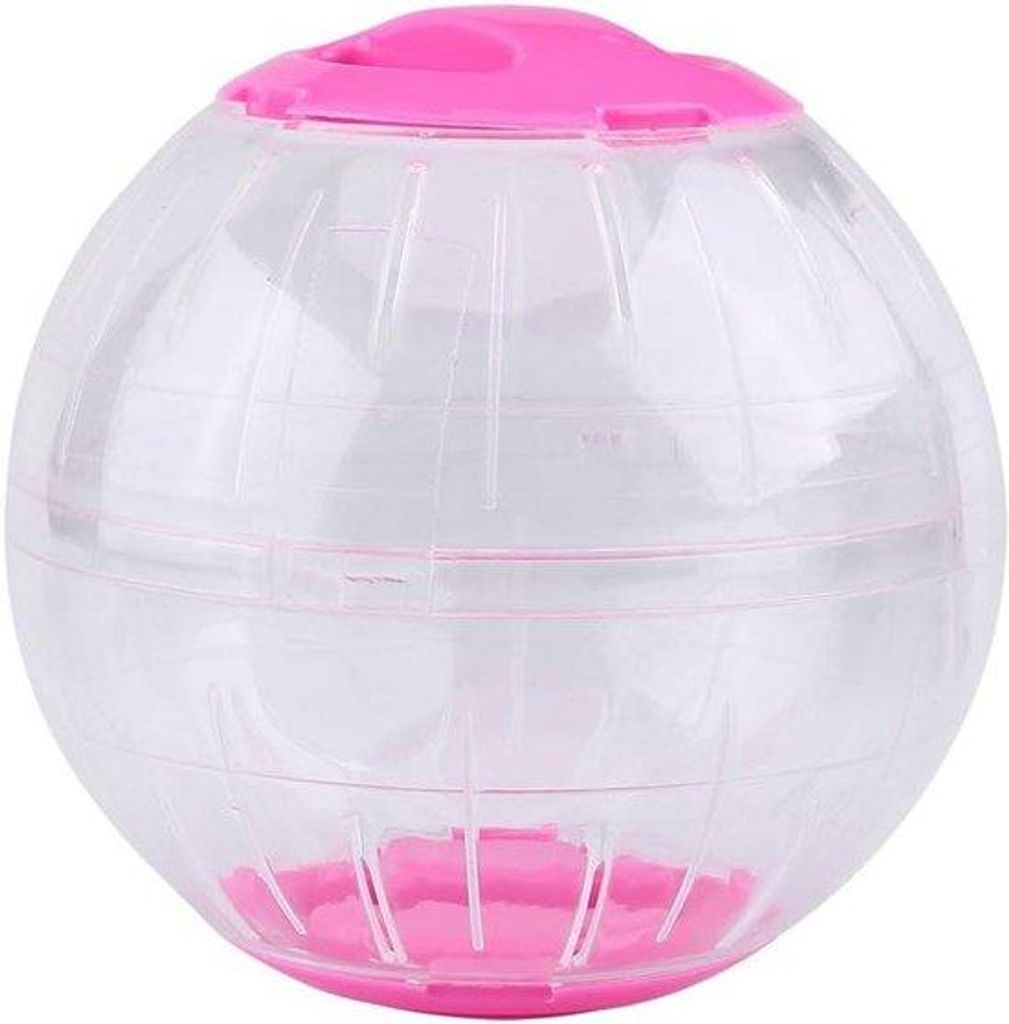 Kleine rosa Hamster Laufkugel aus Kunststoff
