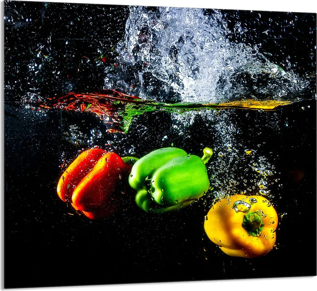 GLASPLATTE FÜR KÜCHE 65x60 Paprika