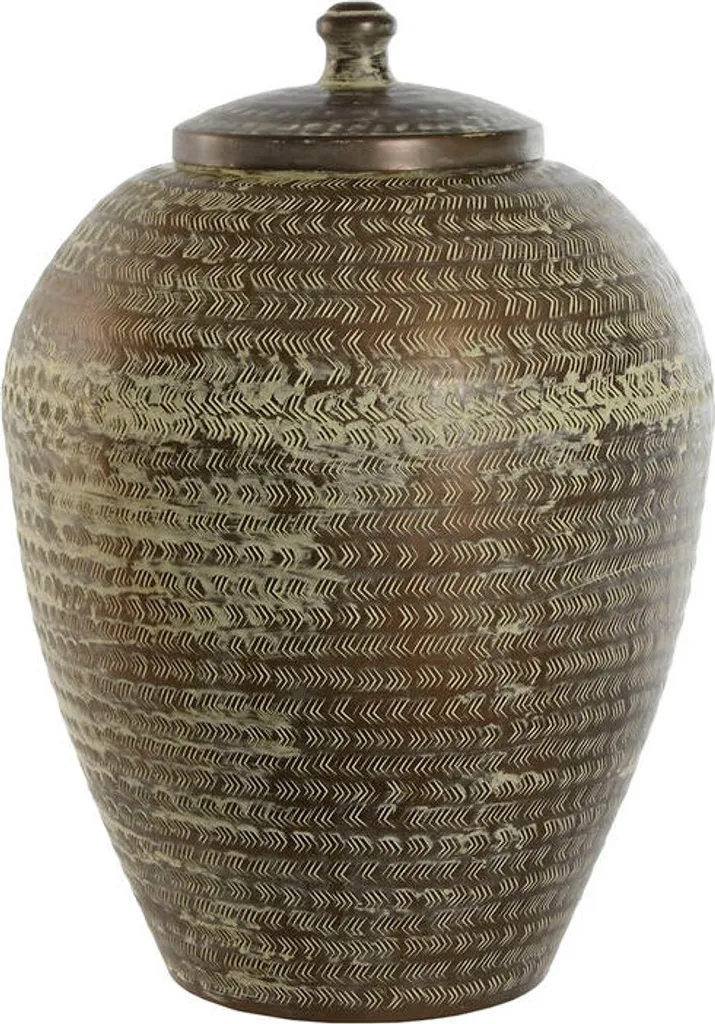 Grand vase décoratif vert Esprit 49 cm - Pot en aluminium design moderne