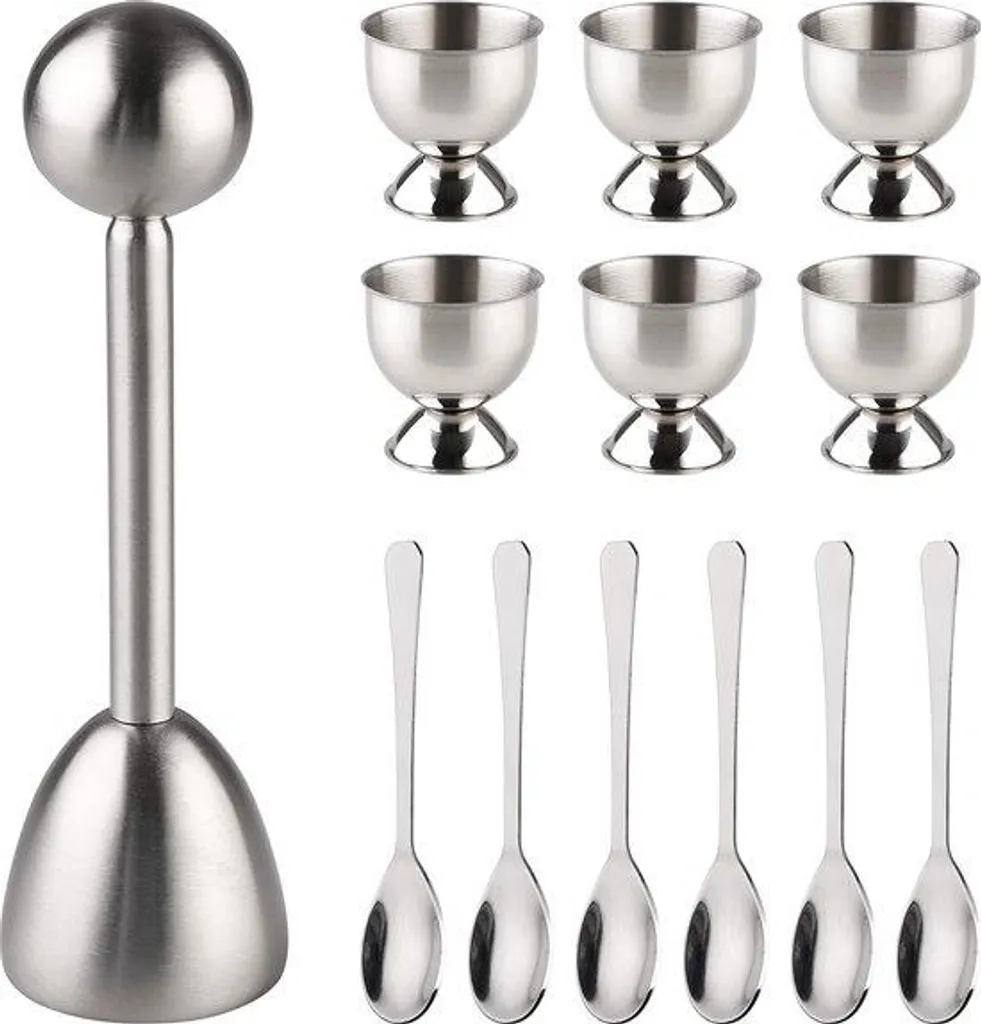 Coquetier Design Argenté - Set de 13 Moules pour Service Œuf à la Coque