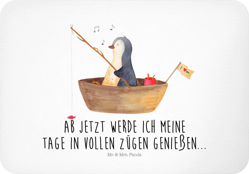 Mr. & Mrs. Panda magnet Pinguin Angelboot - Weiß - Geschenk, Notizhalter, Neuanfang, haftmagnet, Optimistisch, whiteboardmagnet, Pinnwandmagnet, K...